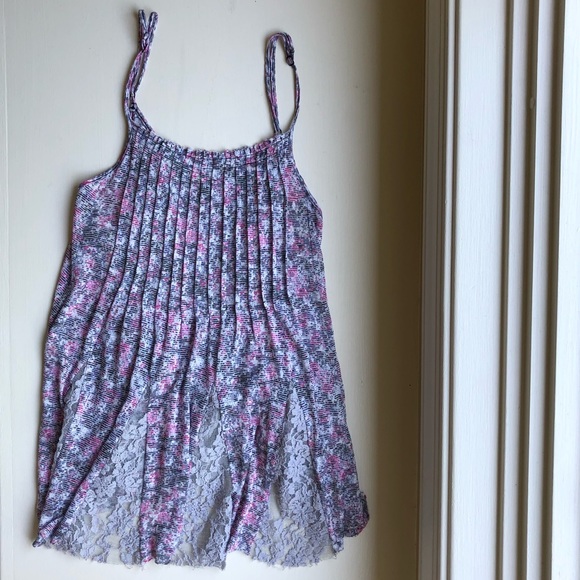 Free People Tops - Free People Pink and Gray Lacy Tank